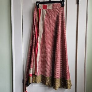 Reversable SILK BOHO FESTIVAL WRAP Skirt Size 4-22